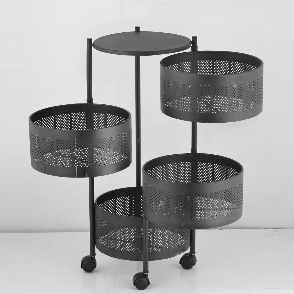 4-Layer Rotatable Fruit Basket – Durable Iron, Sleek & Practical Design