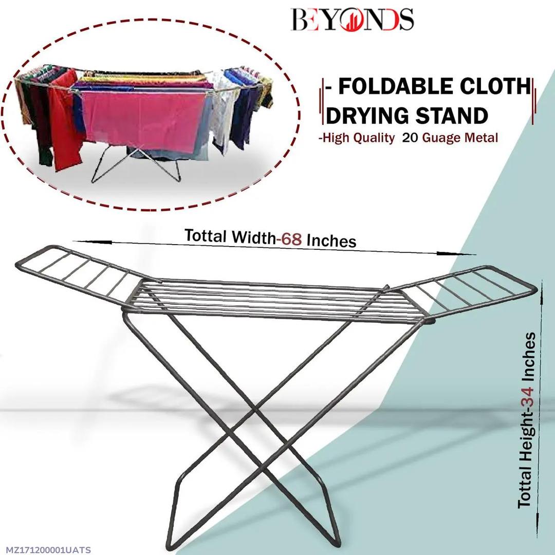 Foldable Clothes Drying Stand – Durable Stainless Steel, Space-Saving Design