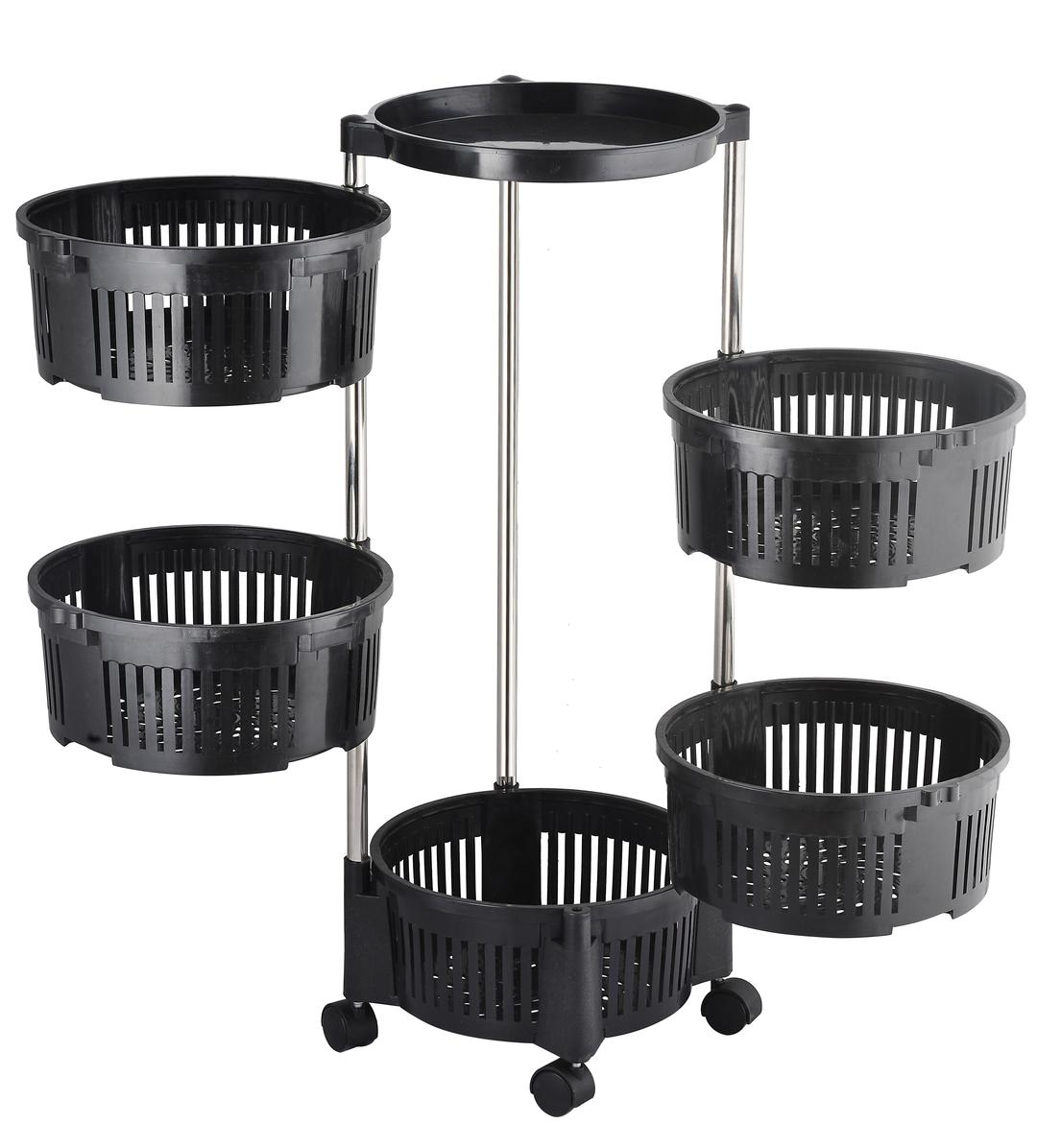5- Tier Stylish Plastic Fruit Basket - 1 Pc Kitchen organizer
