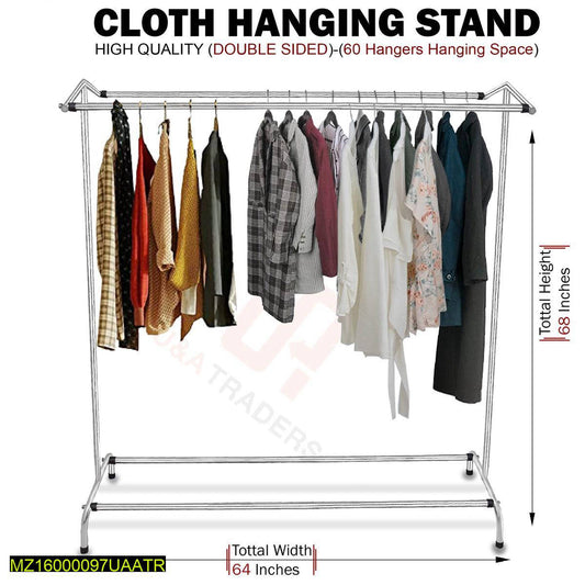 2-Sided Clothes Hanging Stand – Heavy-Duty Steel, 100kg Capacity for Boutiques & Garment Displays