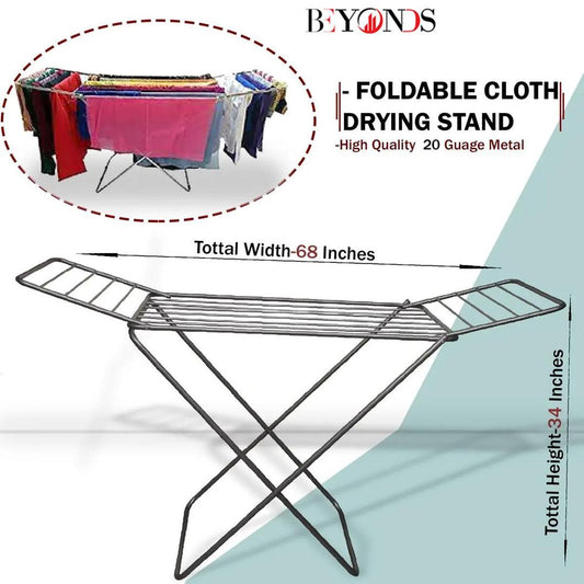 Foldable Clothes Drying Stand – Durable Stainless Steel, Space-Saving Design