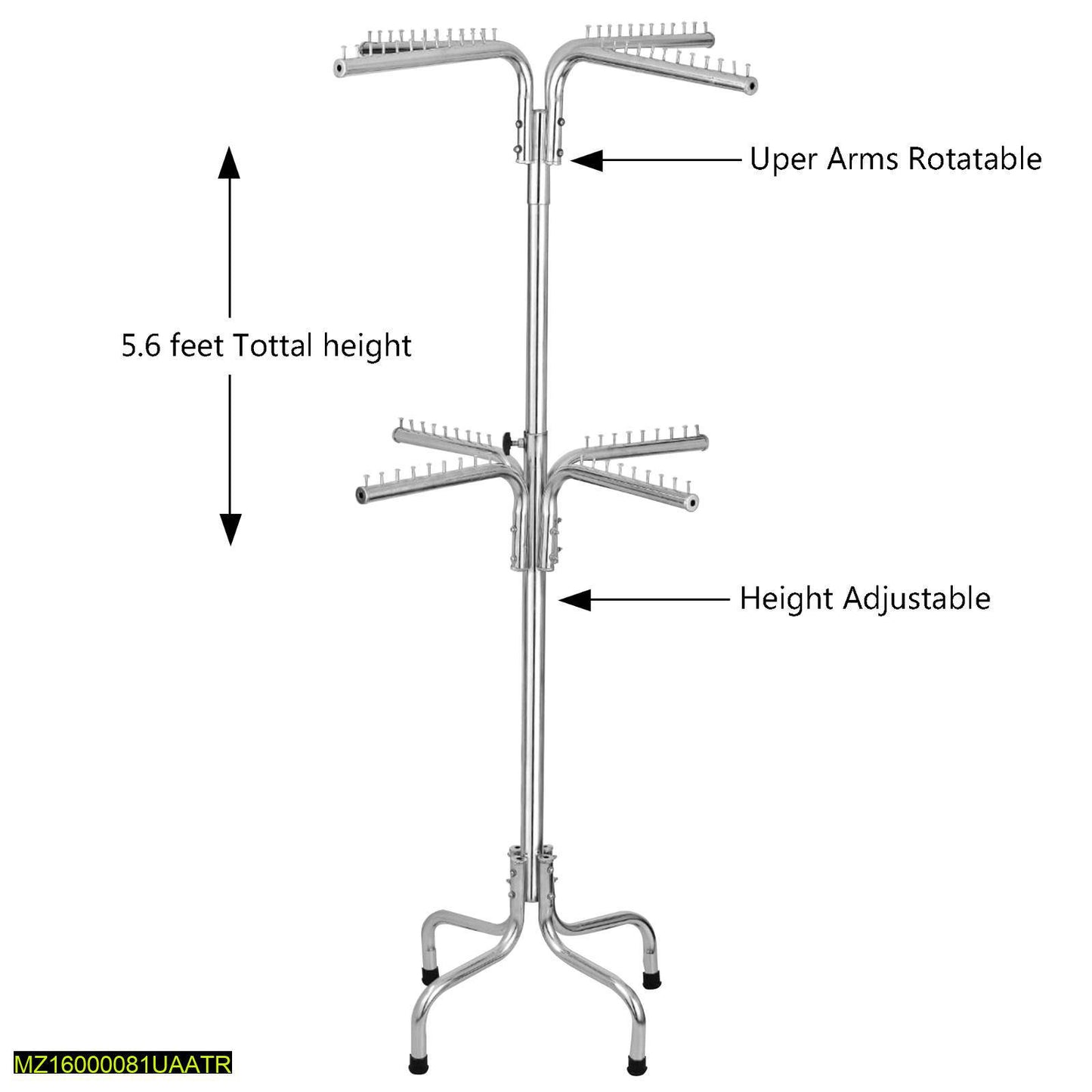 Boutique Clothes Hanging Stand – Adjustable, Rotating Arms & Rust-Resistant Iron Build