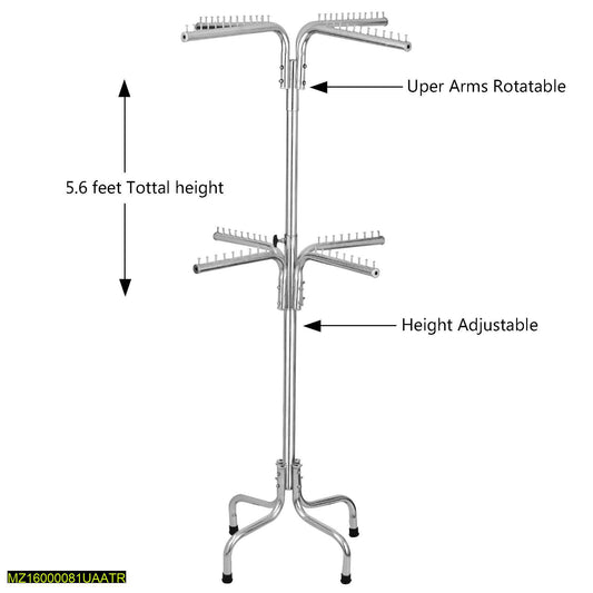 Boutique Clothes Hanging Stand – Adjustable, Rotating Arms & Rust-Resistant Iron Build