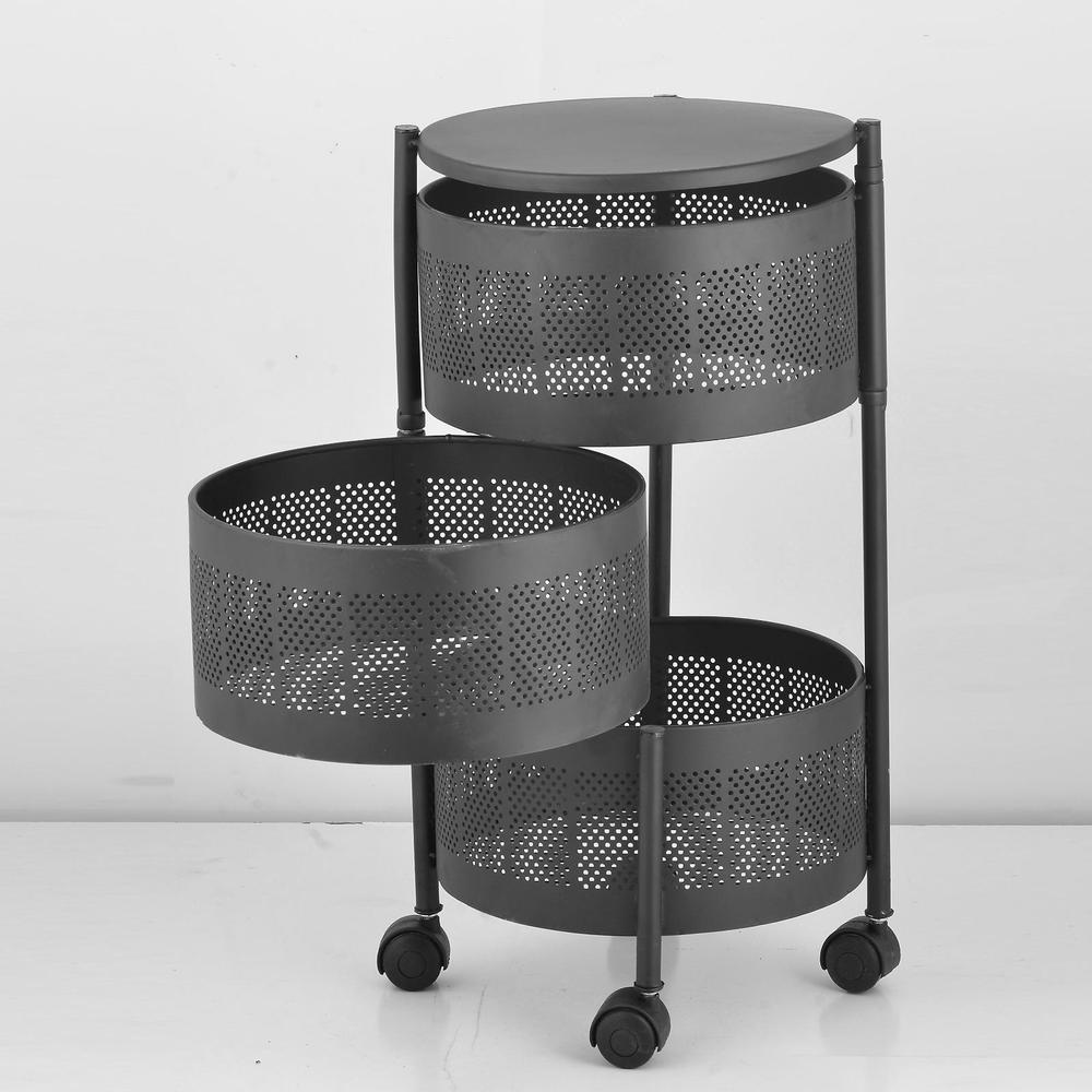 3-Layer Rotatable Fruit Basket – Durable Iron, Space-Saving & Sturdy Design