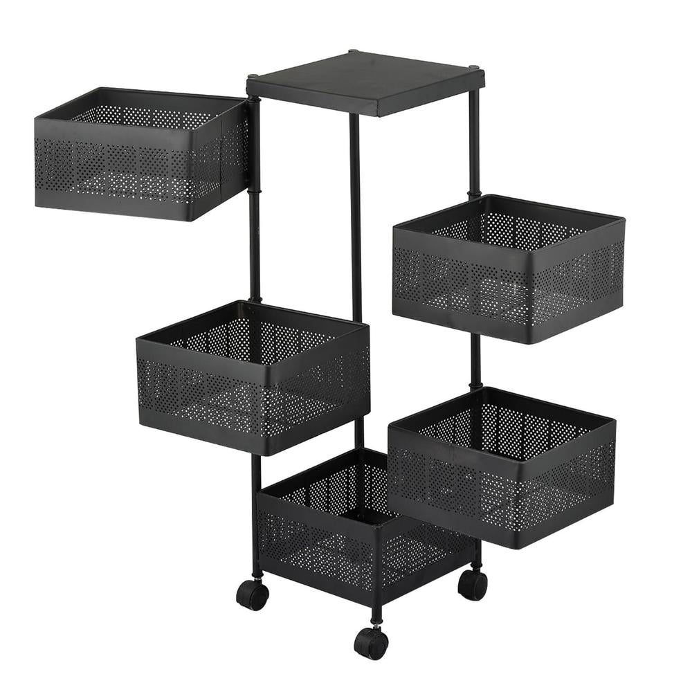 5-Layer Rotatable Fruit Basket – Durable Iron, Convenient & Space-Saving Design