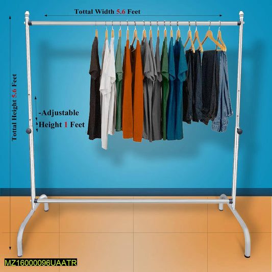 Adjustable Clothes Hanging Stand Rack – 5.6ft, Durable 20-Gauge Metal with Wheels for Easy Mobility