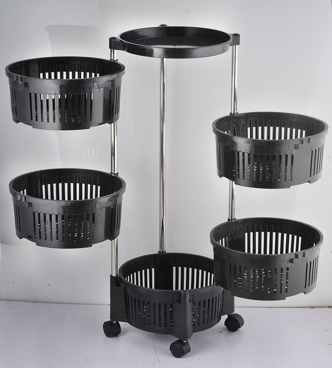 5- Tier Stylish Plastic Fruit Basket - 1 Pc Kitchen organizer