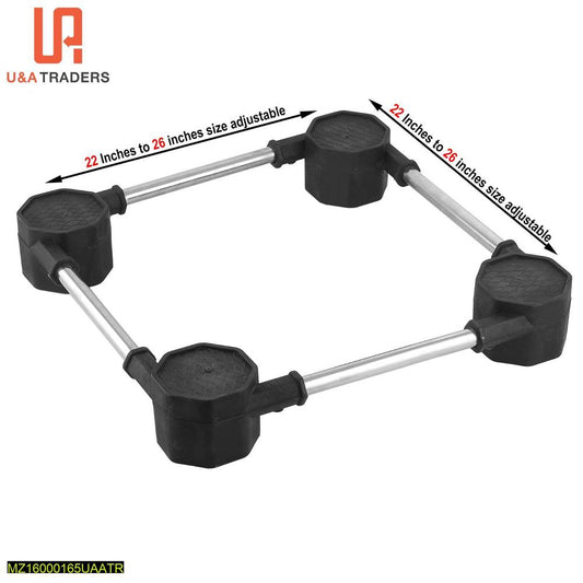 Adjustable Fridge & Washing Machine Stand – Premium Plastic & Stainless Steel, Shock-Proof Design